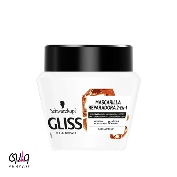ماسک مو ترمیم کننده گلیس 300 میل آلمانی | Mascarilla Reparadora Hair Mask Gliss